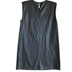 ZARA Faux Leather Shift Mini Dress M Black Sleeveless Gothic Vampire Witchy Sexy